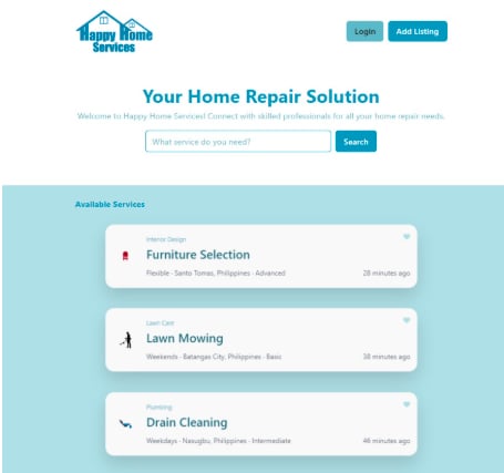 HappyHome Services screenshot 1